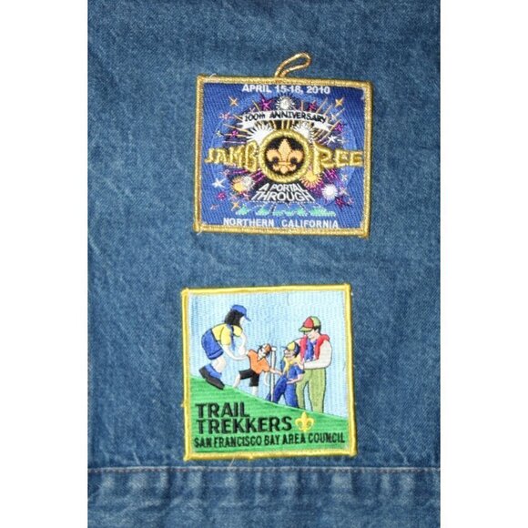 Vintage Levi's Boys scouts Patches Denim Jacket Size 40 cotton Made In USA - Picture 14 of 15